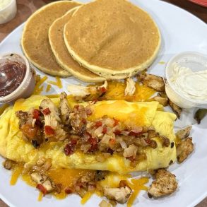 Chicken Fajita Omelette at Sawyer's Farmhouse Breakfast in Pigeon Forge, TN