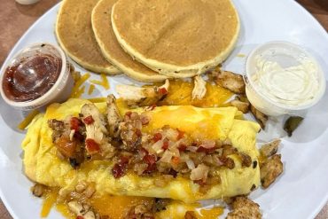 Chicken Fajita Omelette at Sawyer's Farmhouse Breakfast in Pigeon Forge, TN