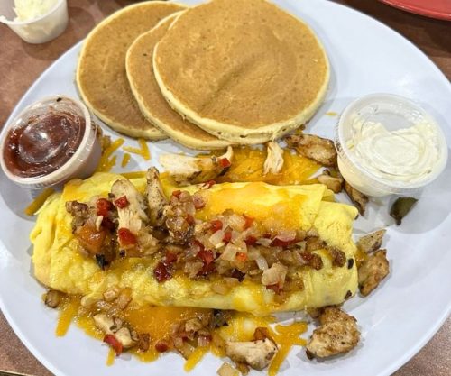 Chicken Fajita Omelette at Sawyer's Farmhouse Breakfast in Pigeon Forge, TN