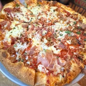 Meat-Head Pizza at SQZBX Brewery & Pizza in Hot Springs, Arkansas
