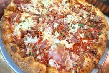 Meat-Head Pizza at SQZBX Brewery & Pizza in Hot Springs, Arkansas