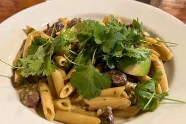 Cow Tail Penne Pasta at Cowfish in Lander, Wyoming