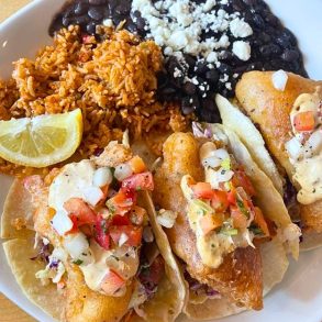 Alaskan Cod Tacos at Uptown Grill in Olympia, Washington