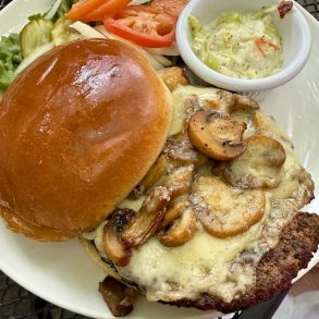 Mushroom Swiss Burger at Local Flavor Cafe in Eureka Springs, Arkansas