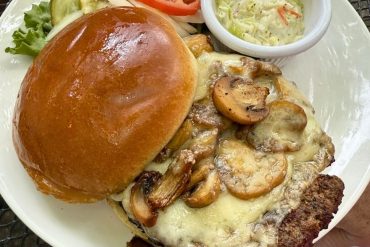 Mushroom Swiss Burger at Local Flavor Cafe in Eureka Springs, Arkansas