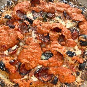 Vodka Pepperoni Pizza at Thompson and Bleecker in Ithaca, NY