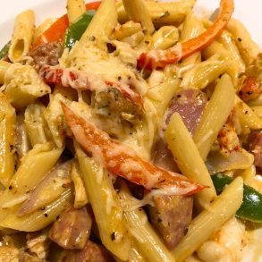 Pasta Jambalaya at Boure Restaurant in Oxford, Mississippi