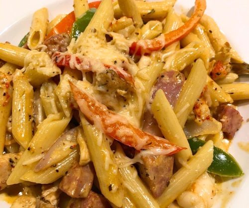 Pasta Jambalaya at Boure Restaurant in Oxford, Mississippi