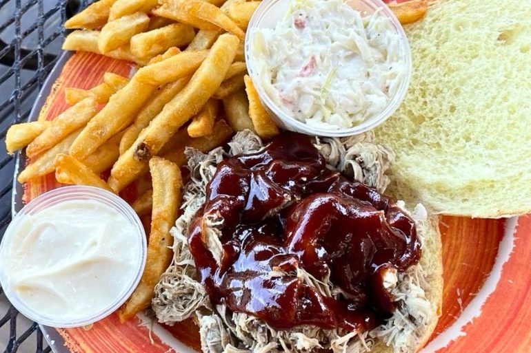 Smoked Pulled Pork Sandwich at The Rabbit Hole Gastropub in Harpers Ferry, WV
