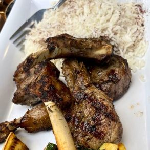 French Rack of Lamb at Olive On Main in Laurel, Maryland