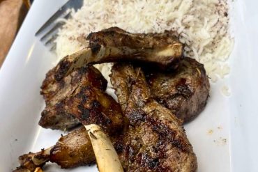 French Rack of Lamb at Olive On Main in Laurel, Maryland