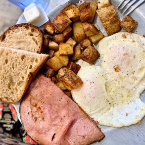 Sunrise at Mooney's Platter at Mon Vert Cafe in Woodstock, VT