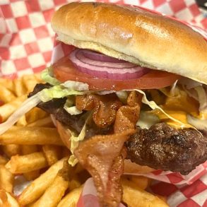 Southwest Burger at Hall of Flame Burgers in Ruidoso, NM