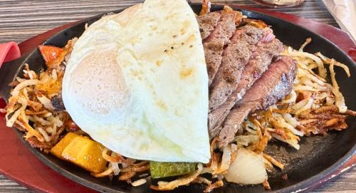 Steak Skillet at Siena Cafe in Irving, Texas