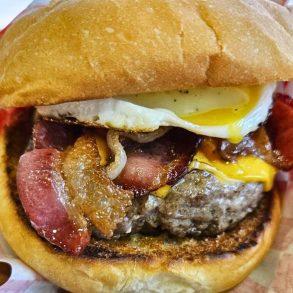 Bacon Egg Burger at HI Burger in Honolulu, Hawaii