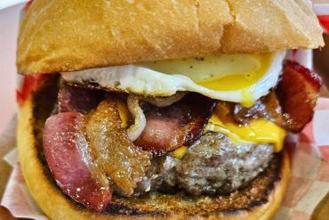 Bacon Egg Burger at HI Burger in Honolulu, Hawaii