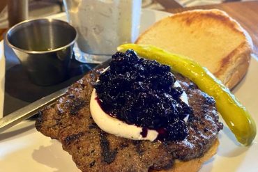 Smoked Blueberry Burger at Black Sheep Social Club in Cedar Rapids, Iowa