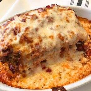 lasagna at Cafe Verona in Independence, Missouri