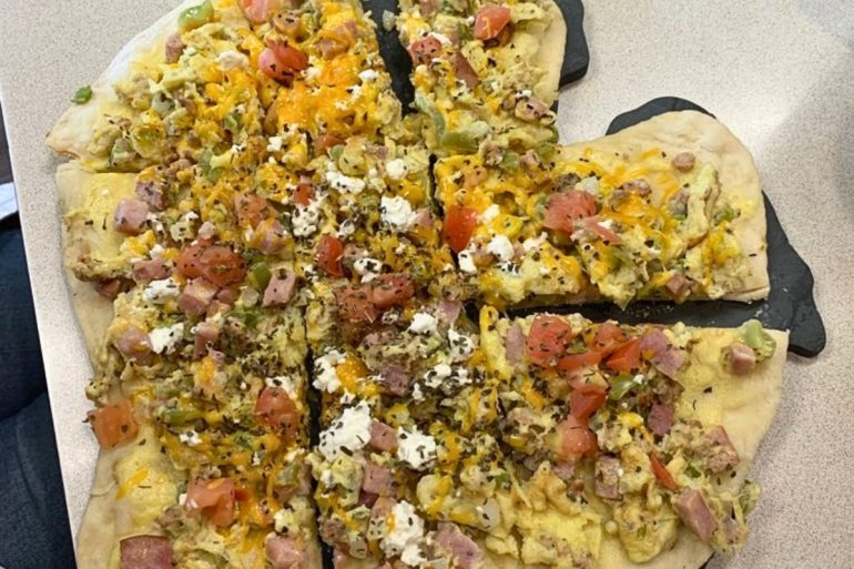 Mitten Breakfast Pizza at Noble Restaurant in Wyoming, MI