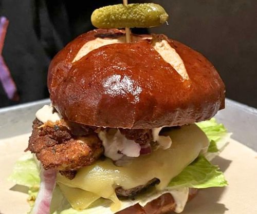 Big Dill Burger at Lucky Luke Brewpub in Lancaster, CA