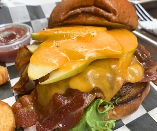 Apple Burger at The Gettysburger Company in Gettysburg, Pennsylvania