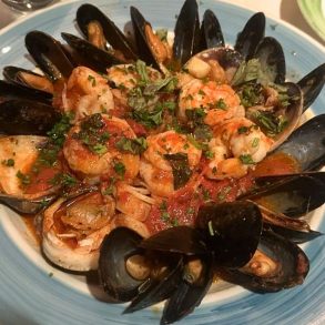 Gamberi al Pomodoro a Basililo at I Gemelli Ristorante in South Hackensack, NJ