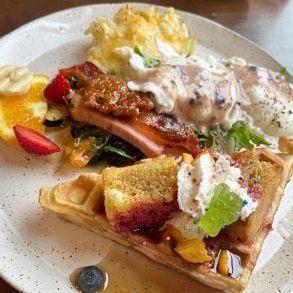 Choice Menu Breakfast Plate at Faye's Cafe in Livingston, Montana