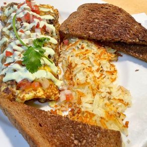 Pastelon Omelette at Cocky Rooster Cafe in Deltona, Florida