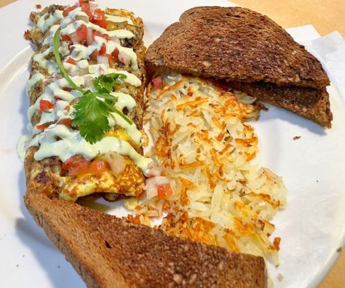 Pastelon Omelette at Cocky Rooster Cafe in Deltona, Florida