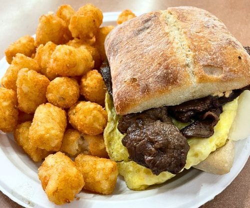 Bulgogi Breakfast Sandwich at Button Up Cafe in Pearl City, Hawaii