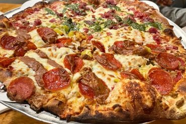 half and half pizza at Mountain State Brewing in Morgantown, WV