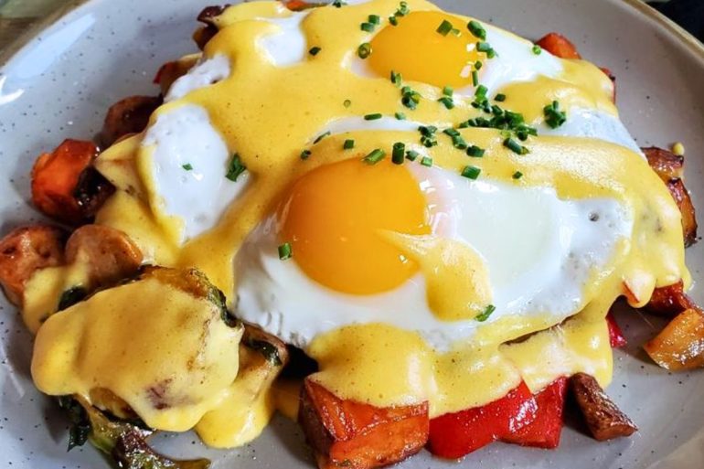 Sausage Hash at Roots Cafe in West Chester, Pennsylvania