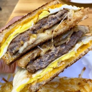 Breakfast Patty Melt at Loula's Cafe in Whitefish, Montana