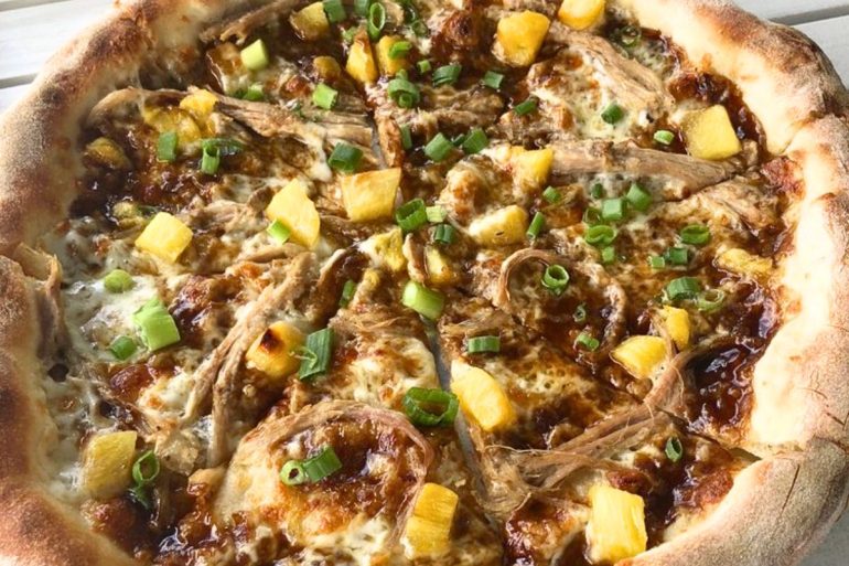 Luau Pizza at Kai Eats + Drinks in Kailua-Kona, Hawaii