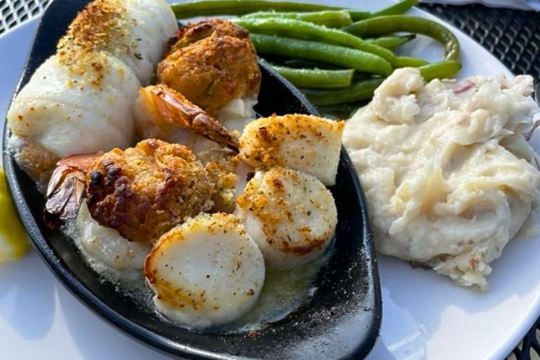Baked Seafood Trio at George's Of Galilee in Narragansett, RI
