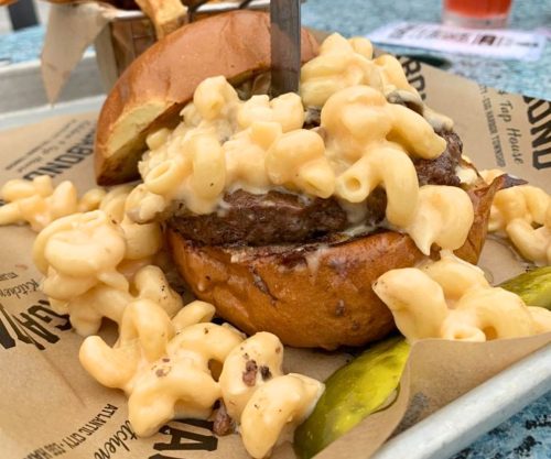 Crabby Mac Burger at Vagabond Kitchen & Tap House in Atlantic City, New Jersey