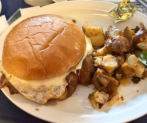 Porchetta Egg Sandwich at The Cooked Goose in Westerly, Rhode Island