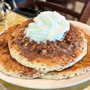 Cinnamon Roll Pancakes at The Cooked Goose in Westerly, Rhode Island
