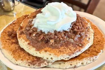 Cinnamon Roll Pancakes at The Cooked Goose in Westerly, Rhode Island