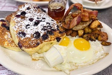 The Joker Pancake Combo at Four Aces Diner in West Lebanon, NH