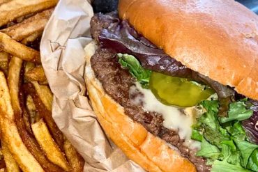 King of the Hunt Burger at Ocmulgee Brewpub in Macon, GA