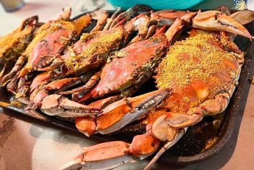 Steamed Blue Crabs at The Surfing Crab in Lewes, Delaware