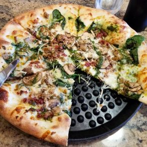 The Swine Pizza at Fat Olives Restaurant in Homer, Alaska
