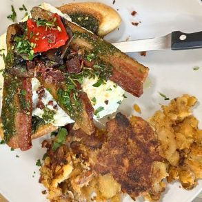 Pan Seared Pork Belly at The Corner in Milford, Connecticut