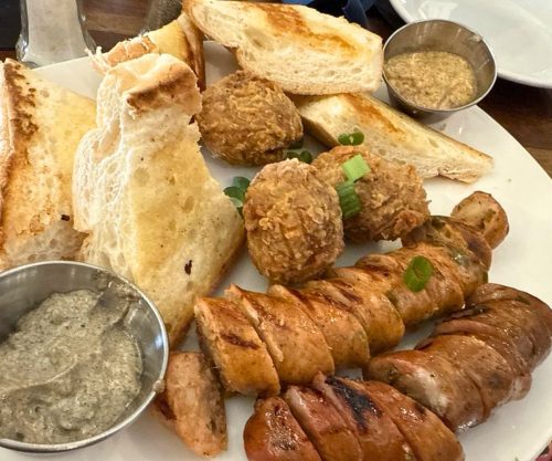 Bon Temps Sausage & Boudin Board at Bon Temps Grill in Lafayette, Louisiana