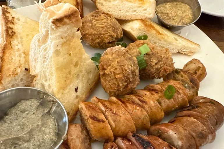 Bon Temps Sausage & Boudin Board at Bon Temps Grill in Lafayette, Louisiana