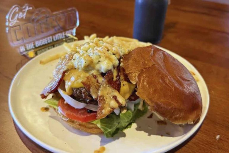 huge burger at Cook'd in Reno, Nevada