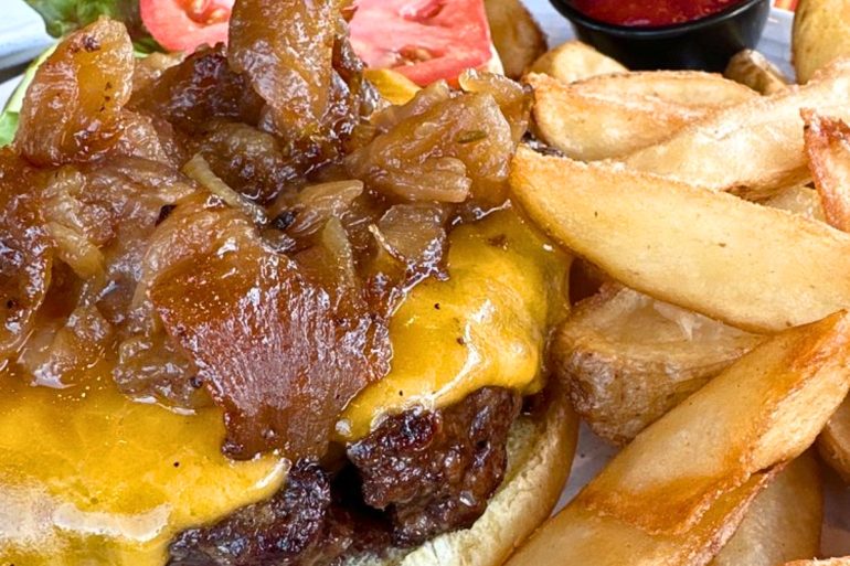 burger at Franklin's in Hyattsville, Maryland