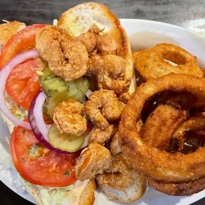 Shrimp Po'Boy at Rusty's Riverfront Grill in Vicksburg, MS