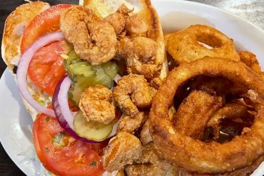Shrimp Po'Boy at Rusty's Riverfront Grill in Vicksburg, MS